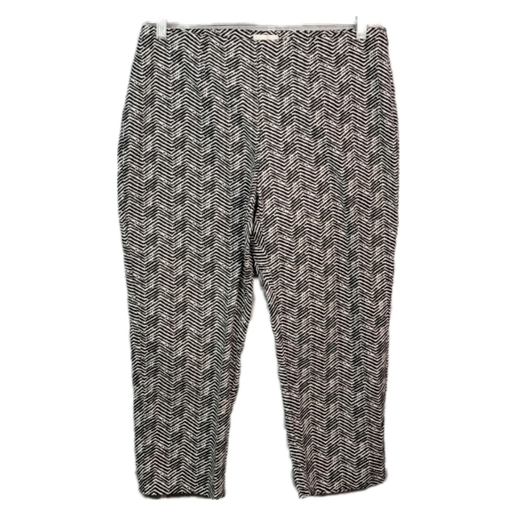 Chico's Crop Zebra Style Print Crop Leg Caucho Capri Pants Women's Size 1